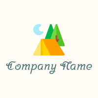 Camping tent logo on a Floral White background - Automotive & Vehicle