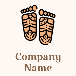 Feet logo on a Seashell background - Religious