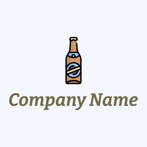 Beer bottle on a Alice Blue background - Food & Drink