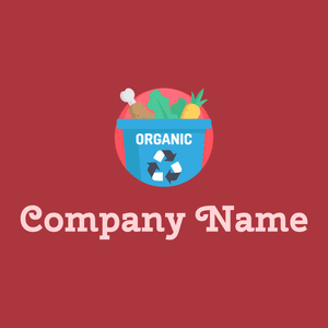 Recycling Organic logo on a Medium Carmine background - Environmental & Green