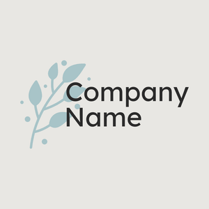 Logo of a blue stem with leaves on beige - Spa & Esthetics