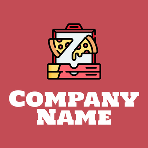 Pizza box logo on a Fuzzy Wuzzy Brown background - Food & Drink