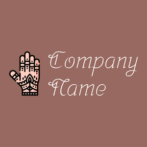 Henna logo on a Dark Chestnut background - Religious