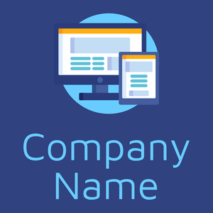 Responsive logo on a Fun Blue background - Computer