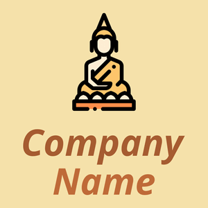 Buddha logo  on a yellow background - Religious