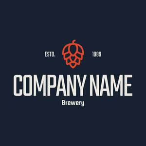 White brewery logo on dark blue background - Agriculture