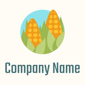 Rounded Corn logo on a Floral White background - Agriculture