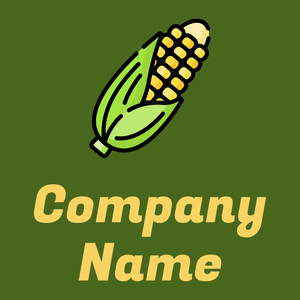 Outlined Corn logo on a Verdun Green background - Agriculture